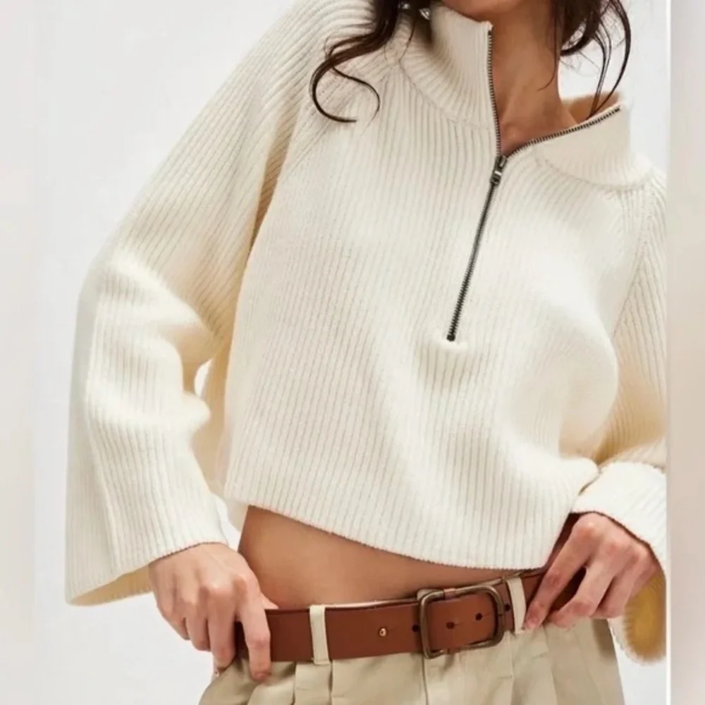 New free people Greta Half Zip sweater size XL
